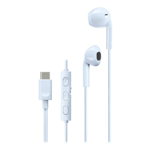 JVC - Écouteurs Intra-Auriculaires USB Type-C avec Microphone et Télécommande Intégré, Bleu Pâle - Simple Boutique