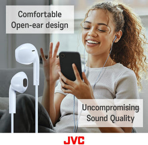 JVC - Écouteurs Intra-Auriculaires USB Type-C avec Microphone et Télécommande Intégré, Bleu Pâle - Simple Boutique