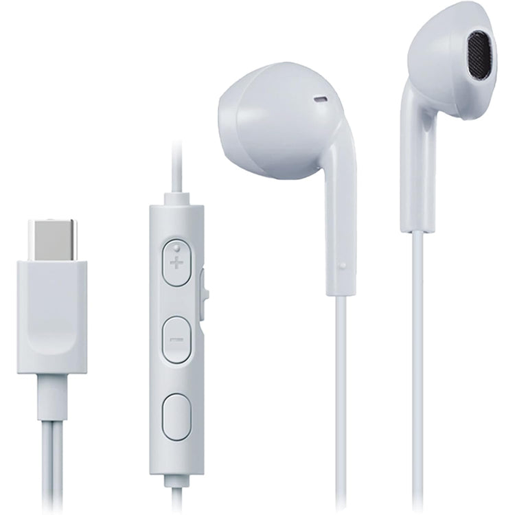 JVC - Écouteurs Intra-Auriculaires USB Type-C avec Microphone et Télécommande Intégré, Bleu Pâle - Simple Boutique