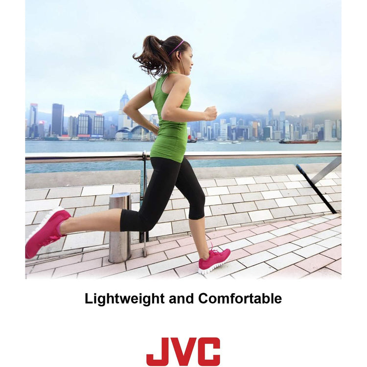 JVC - Écouteurs Intra-Auriculaires de Sport avec Clip d'oreille Réglable, Bleu - Simple Boutique