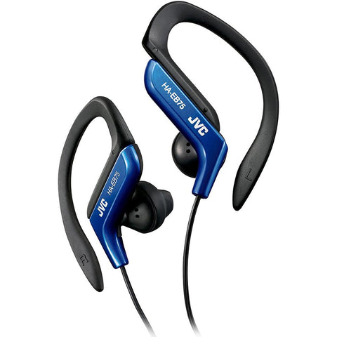 JVC - Écouteurs Intra-Auriculaires de Sport avec Clip d'oreille Réglable, Bleu