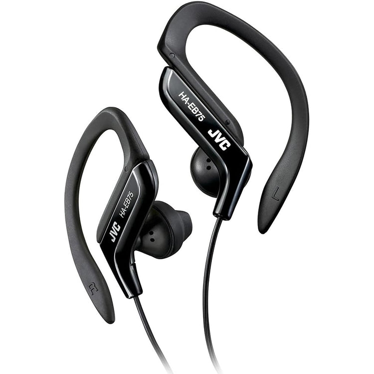 JVC - Écouteurs Intra-Auriculaires de Sport avec Clip d'oreille Réglable, Noir - Simple Boutique