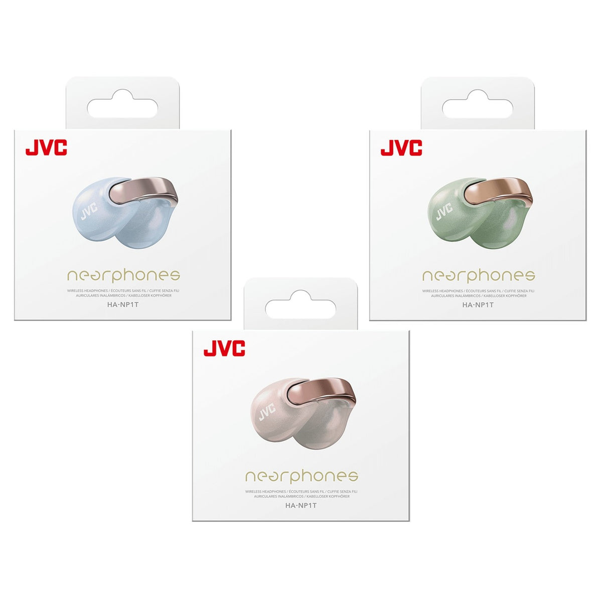 JVC - Écouteurs Nearphones Sans-Fil Édition Perle avec Boitier de Recharge et Microphone Intégré, Olive Salée - Simple Boutique