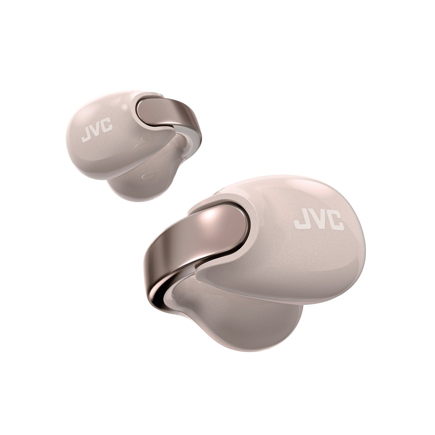 JVC - Écouteurs Nearphones Sans-Fil Édition Perle avec Boitier de Recharge et Microphone Intégré, Pêche Sablée - Simple Boutique