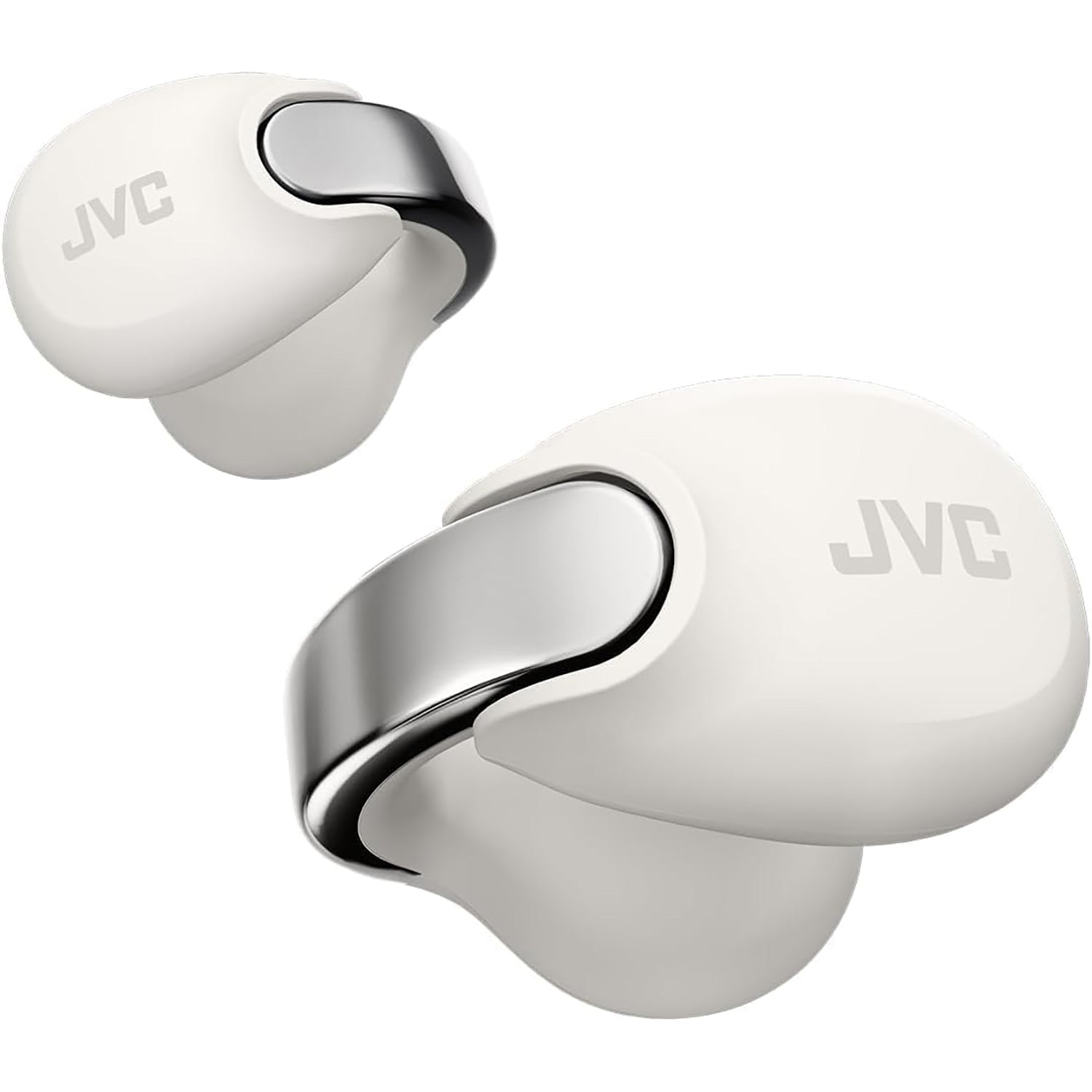JVC - Écouteurs Nearphones Sans-Fil avec Boitier de Recharge et Microphone Intégré, Blanc - Simple Boutique