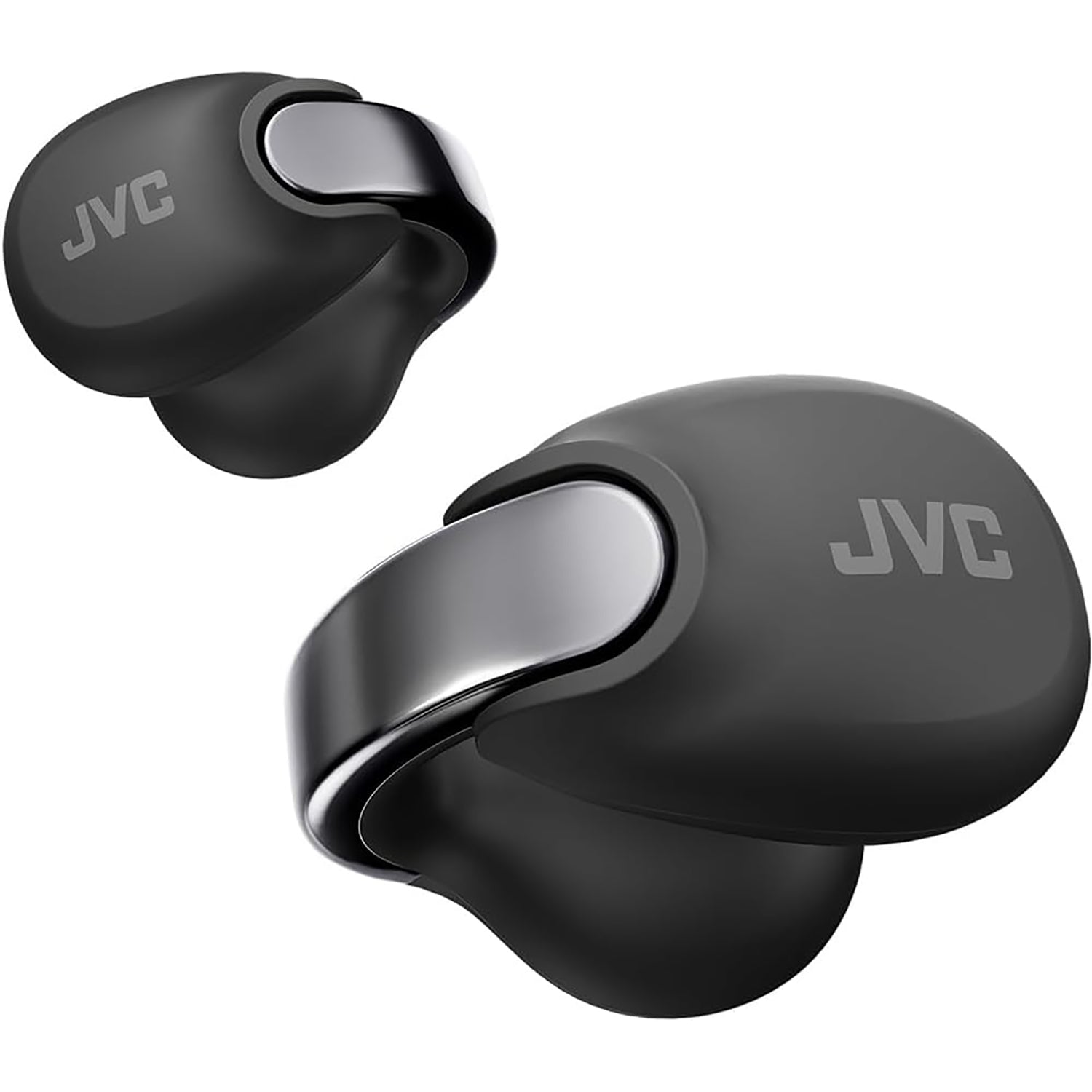 JVC - Écouteurs Nearphones Sans-Fil avec Boitier de Recharge et Microphone Intégré, Noir - Simple Boutique