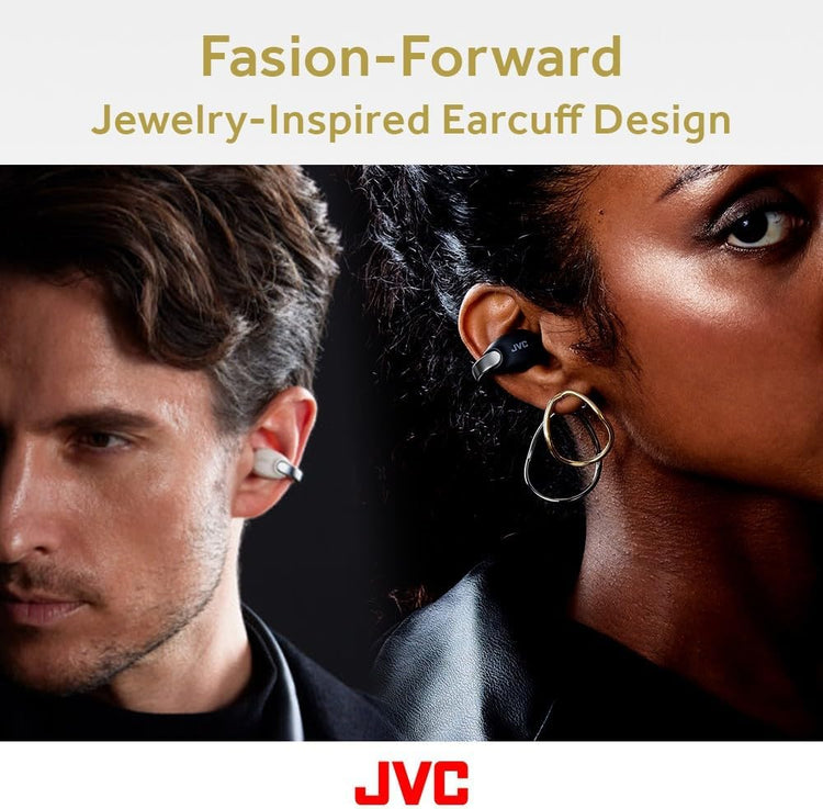 JVC - Écouteurs Nearphones Sans-Fil avec Boitier de Recharge et Microphone Intégré, Noir - Simple Boutique