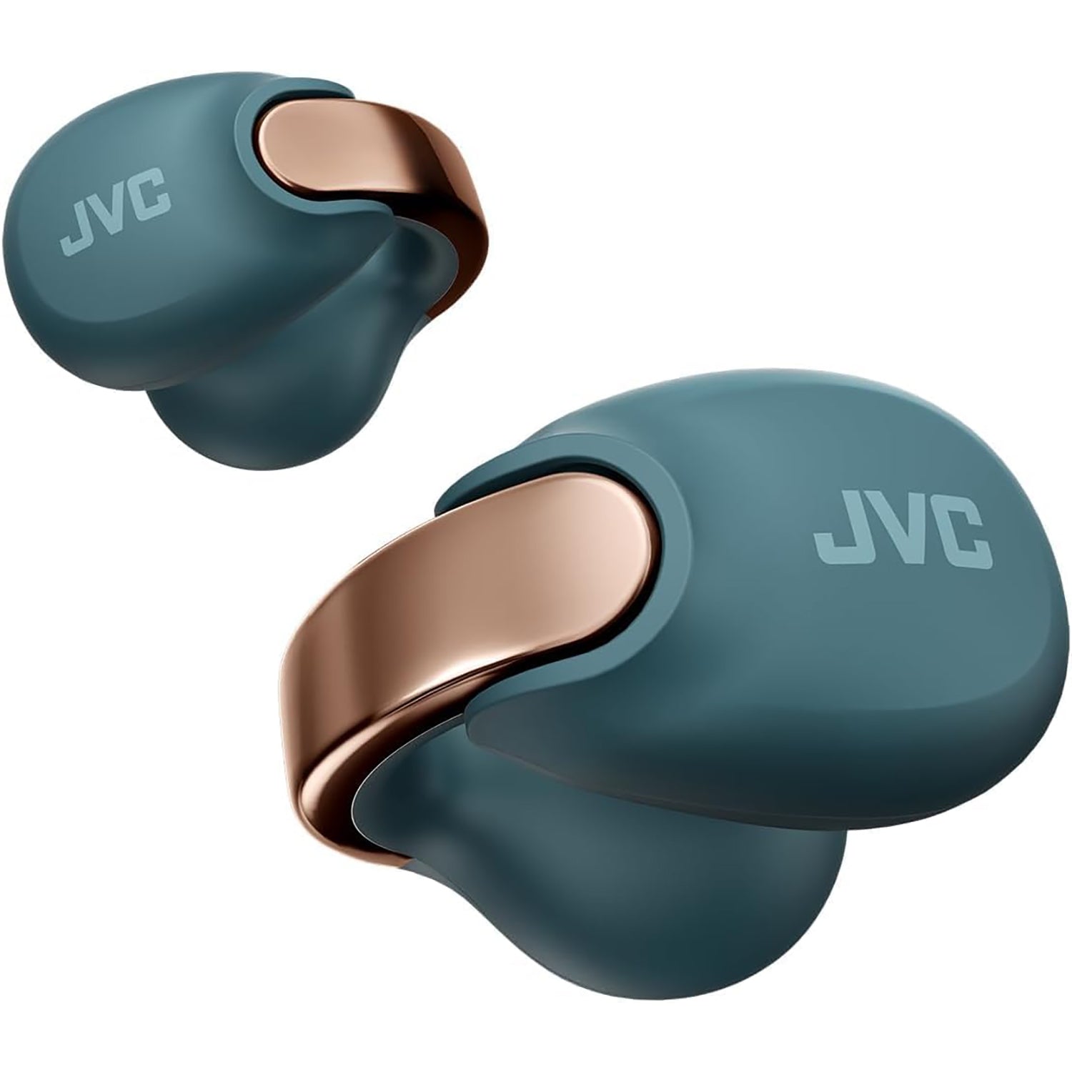 JVC - Écouteurs Nearphones Sans-Fil avec Boitier de Recharge et Microphone Intégré, Turquoise - Simple Boutique