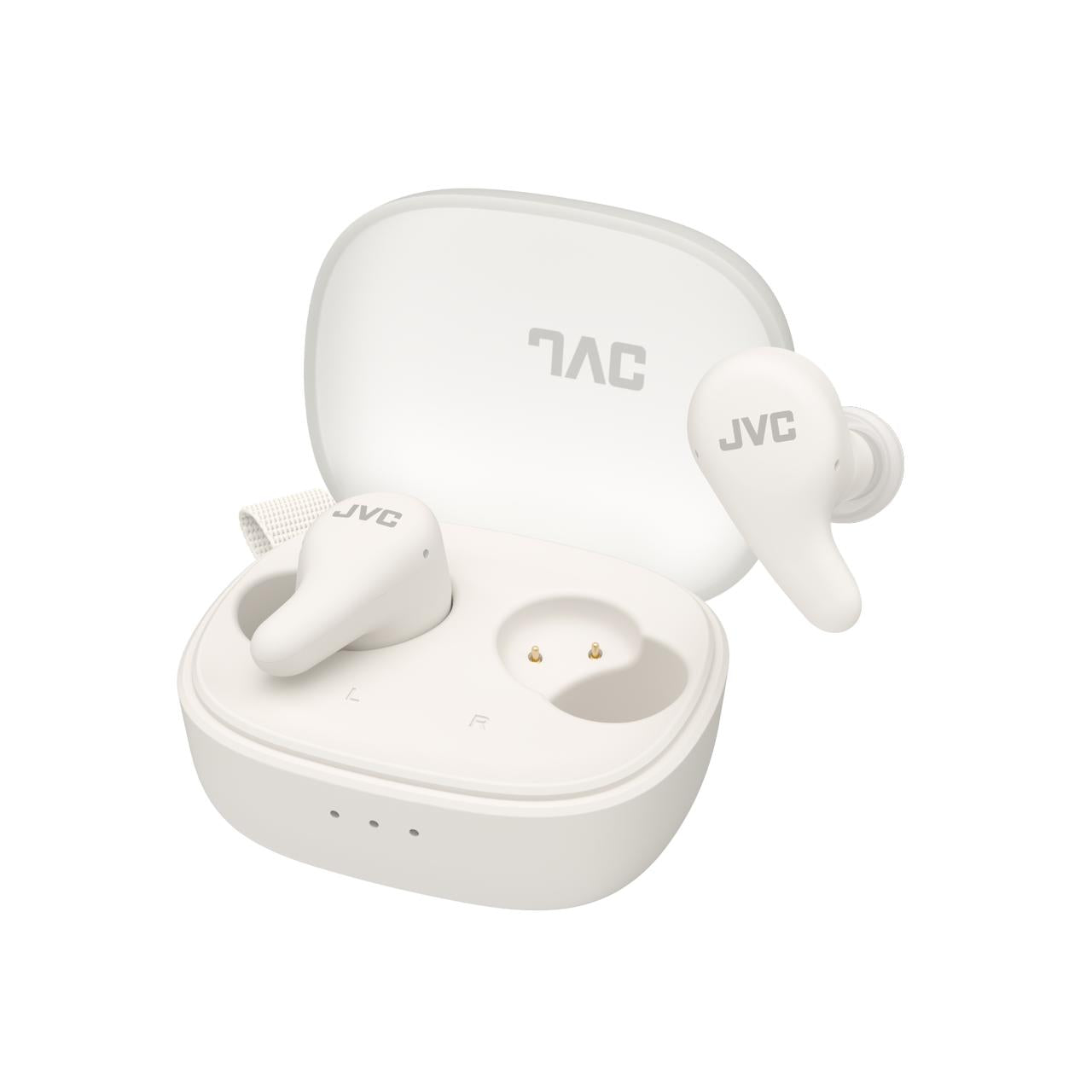JVC - Écouteurs Sans Fil Gumy Premium Bluetooth ANC, 26H Autonomie, Blanc Coconut - HA-A23T-W - Simple Boutique