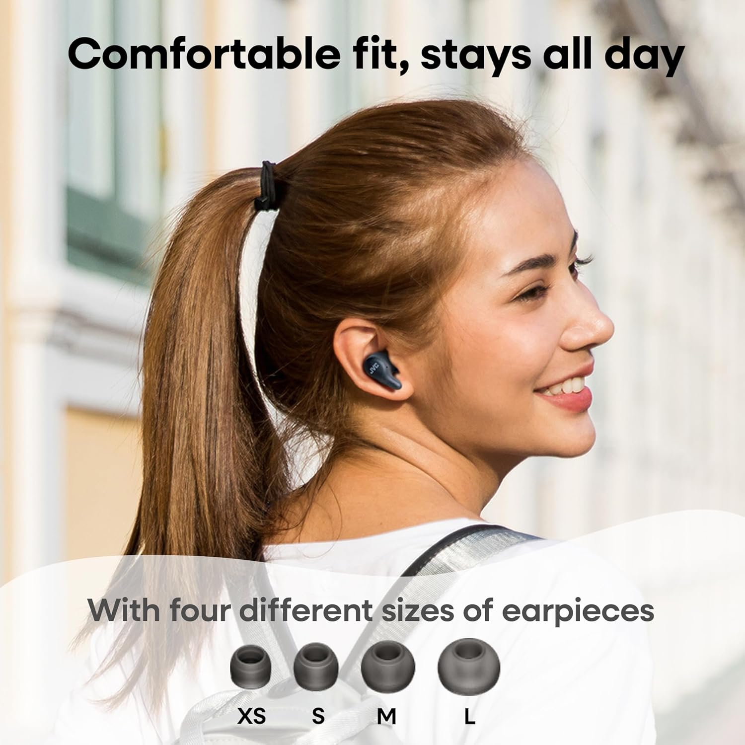 JVC - Écouteurs Sans Fil Gumy Premium Bluetooth ANC, 26H Autonomie, Brun Mocha - HA-A23T-T - Simple Boutique