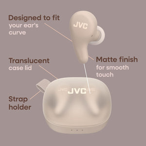 JVC - Écouteurs Sans Fil Gumy Premium Bluetooth ANC, 26H Autonomie, Brun Mocha - HA-A23T-T - Simple Boutique