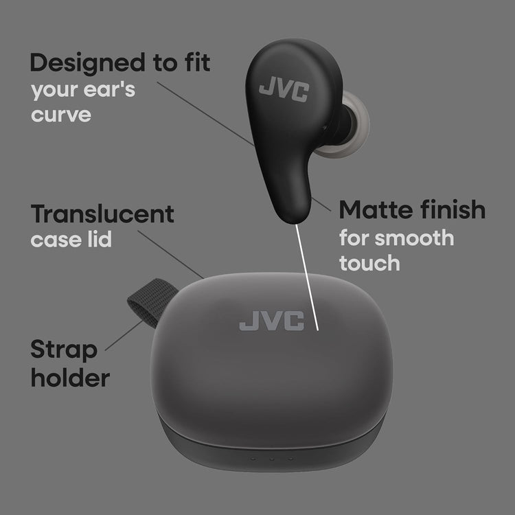 JVC - Écouteurs Sans Fil Gumy Premium Bluetooth ANC, 26H Autonomie, Noir Olive - HA-A23T-B - Simple Boutique