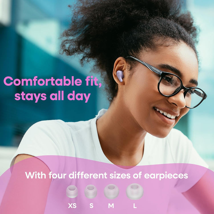 JVC - Écouteurs Sans Fil Gumy Premium Bluetooth ANC, 26H Autonomie, Yogourt au Raisin Violet - HA-A23T-V - Simple Boutique