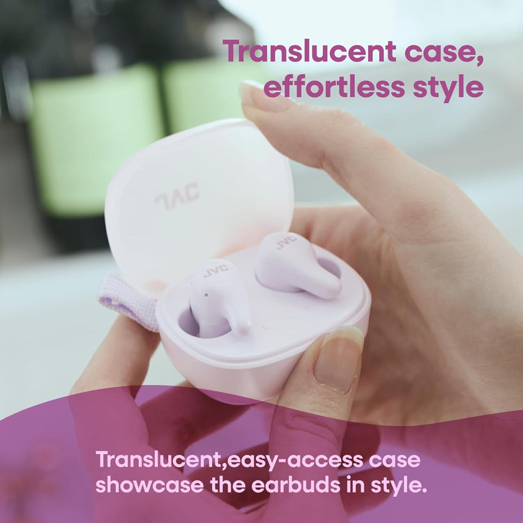 JVC - Écouteurs Sans Fil Gumy Premium Bluetooth ANC, 26H Autonomie, Yogourt au Raisin Violet - HA-A23T-V - Simple Boutique