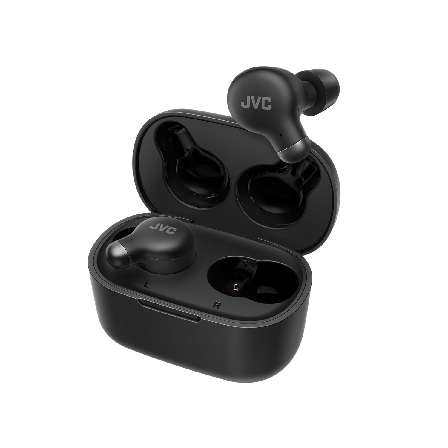 JVC HA-A25T-B - Écouteurs Intra-Auriculaire Marshmallow avec Suppression du Bruit, Bluetooth 5.3, Boitier de Recharge et Commandes Tactiles, Noir - Simple Boutique