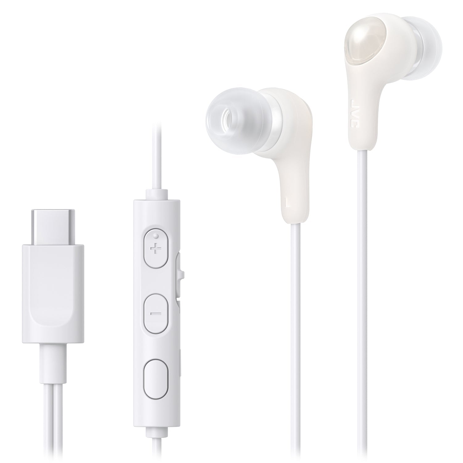 JVC HA-FR9UC-W - Écouteurs Gumy Connect Intra-Auriculaires Filaires USB Type-C Avec Télcommande et Microphone Intégrés, Blanc - Simple Boutique