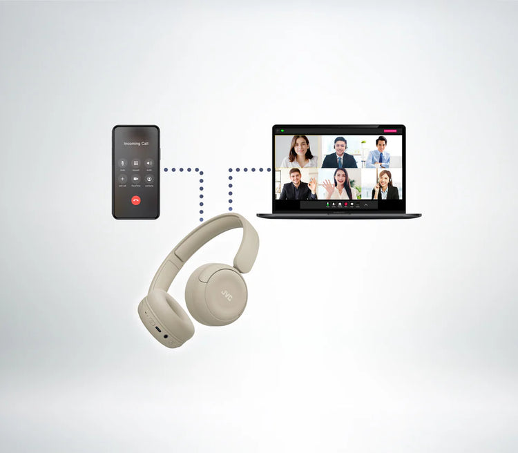 JVC HA-S59W-C Écouteurs Sans Fil Bluetooth 5.4 – Beige Mat – Autonomie 50 h, Design Ergonomique - Simple Boutique