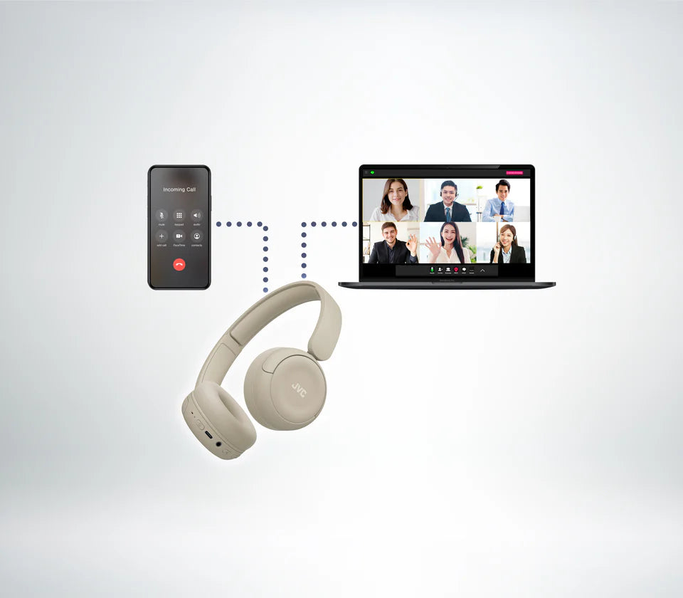 JVC HA-S59W-C Écouteurs Sans Fil Bluetooth 5.4 – Beige Mat – Autonomie 50 h, Design Ergonomique - Simple Boutique