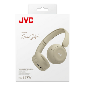 JVC HA-S59W-C Écouteurs Sans Fil Bluetooth 5.4 – Beige Mat – Autonomie 50 h, Design Ergonomique - Simple Boutique