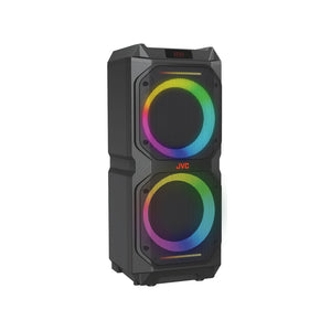 JVC - Haut-Parleur de Fête Sans-Fil Kaboom 120 W, Deux Woofers 8 po, Karaoké et Guitare, Éclairage DEL, IPX5, Noir - Simple Boutique