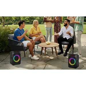 JVC - Haut-Parleur de Fête Sans-Fil Kaboom 45 W, Woofer 6,5 po, Karaoké, Éclairage DEL, IPX5, Noir - Simple Boutique