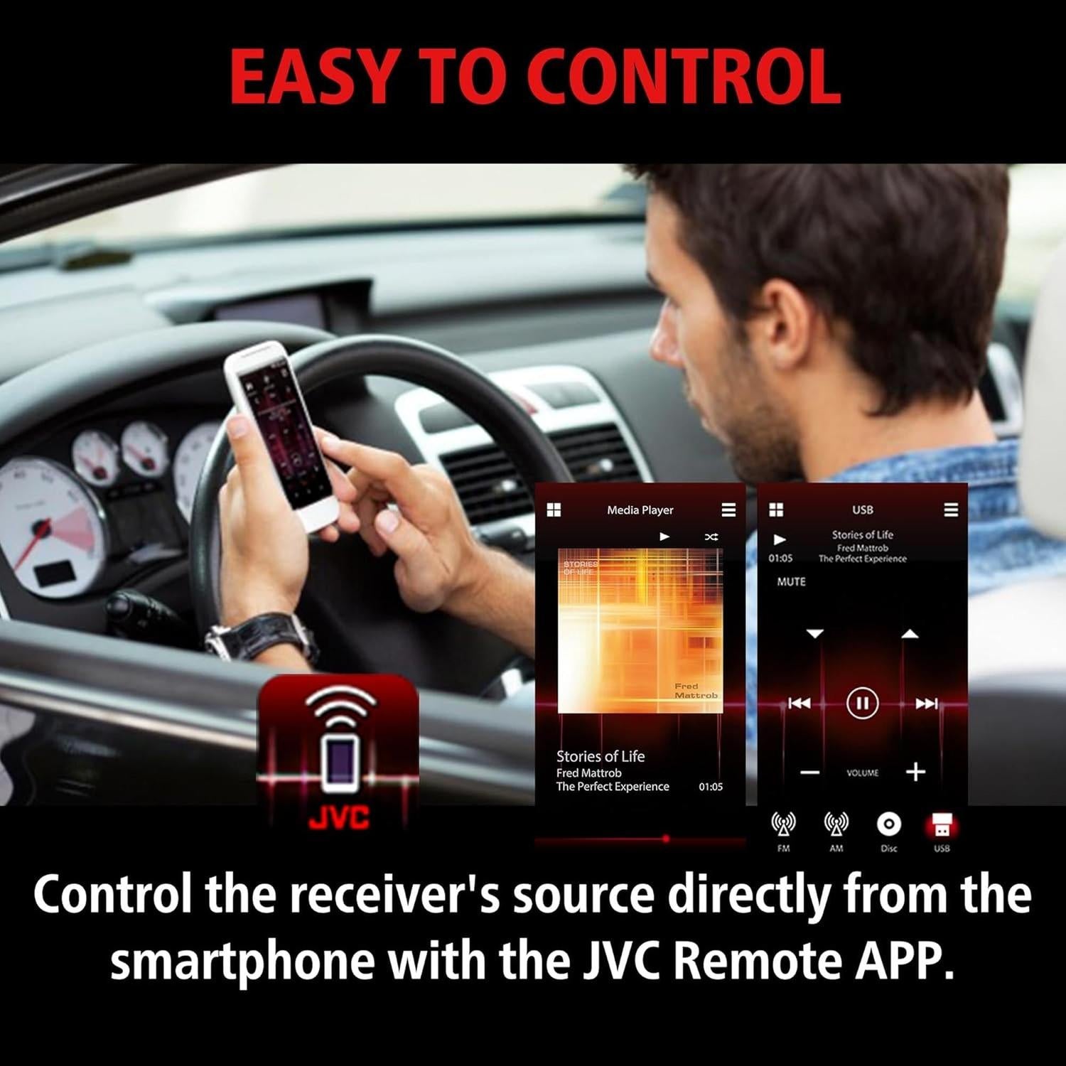 JVC KW-X38MBS – Récepteur Marine Bluetooth, IPX5, SiriusXM Ready, Commande iPod/iPhone, Écran LCD 2 Lignes - Simple Boutique