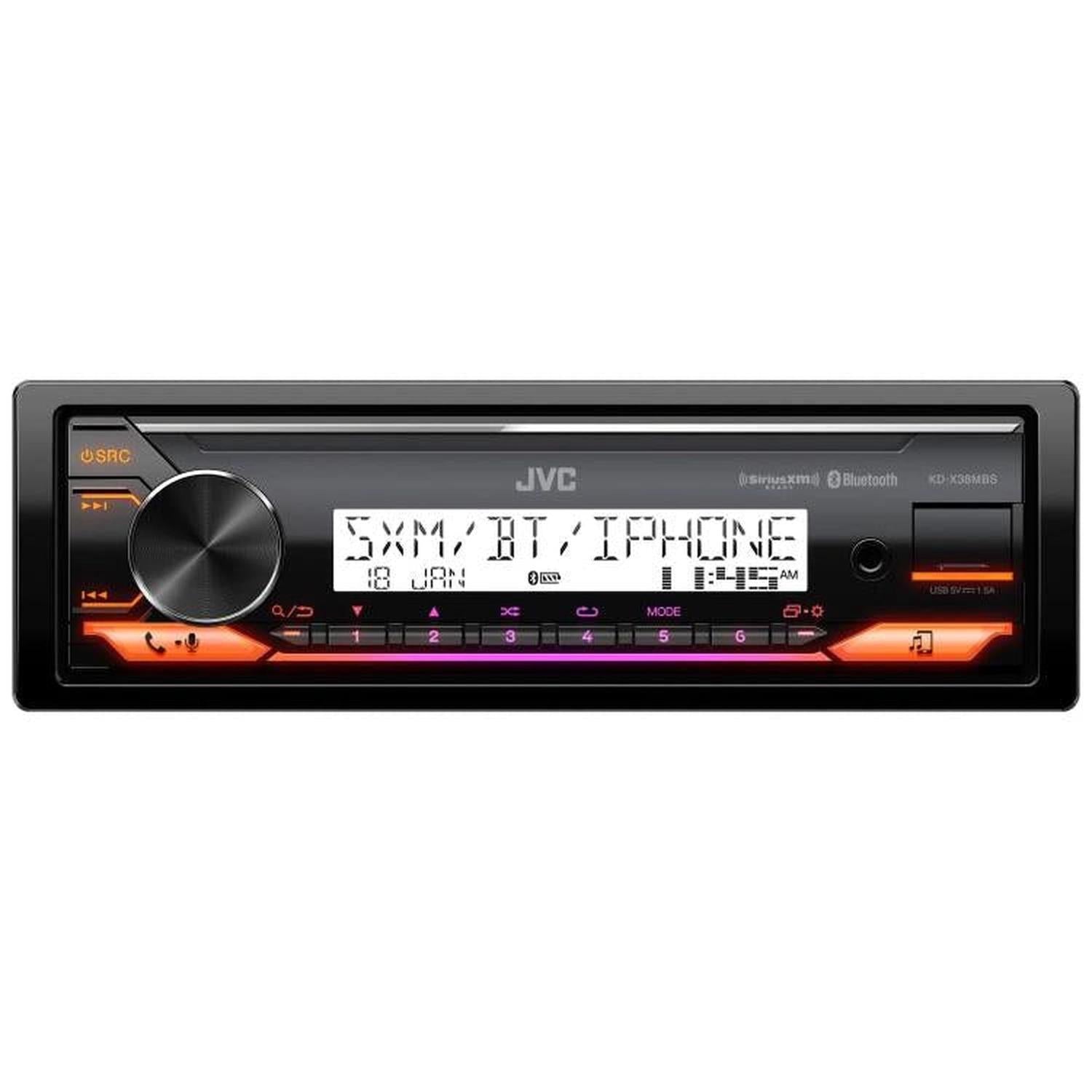 JVC KW-X38MBS – Récepteur Marine Bluetooth, IPX5, SiriusXM Ready, Commande iPod/iPhone, Écran LCD 2 Lignes - Simple Boutique