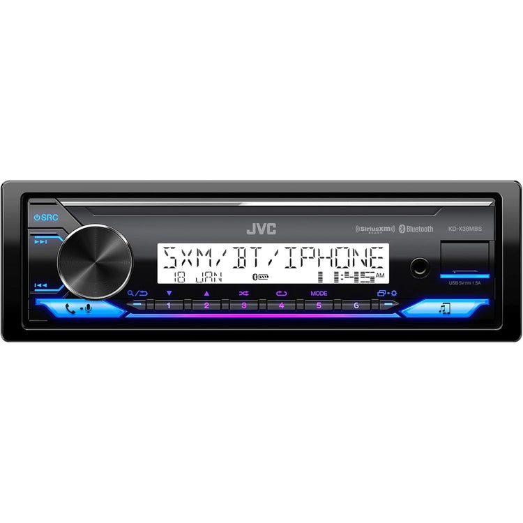 JVC KW-X38MBS – Récepteur Marine Bluetooth, IPX5, SiriusXM Ready, Commande iPod/iPhone, Écran LCD 2 Lignes - Simple Boutique