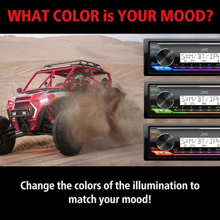 JVC KW-X38MBS – Récepteur Marine Bluetooth, IPX5, SiriusXM Ready, Commande iPod/iPhone, Écran LCD 2 Lignes - Simple Boutique