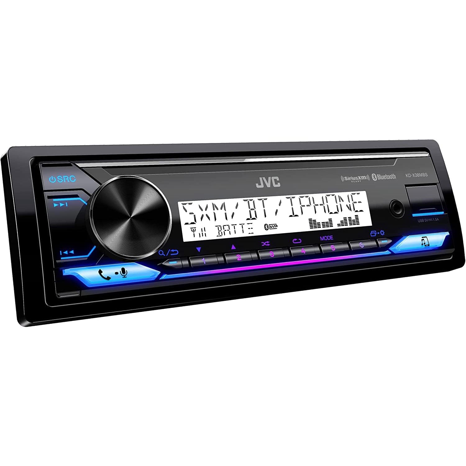 JVC KW-X38MBS – Récepteur Marine Bluetooth, IPX5, SiriusXM Ready, Commande iPod/iPhone, Écran LCD 2 Lignes - Simple Boutique