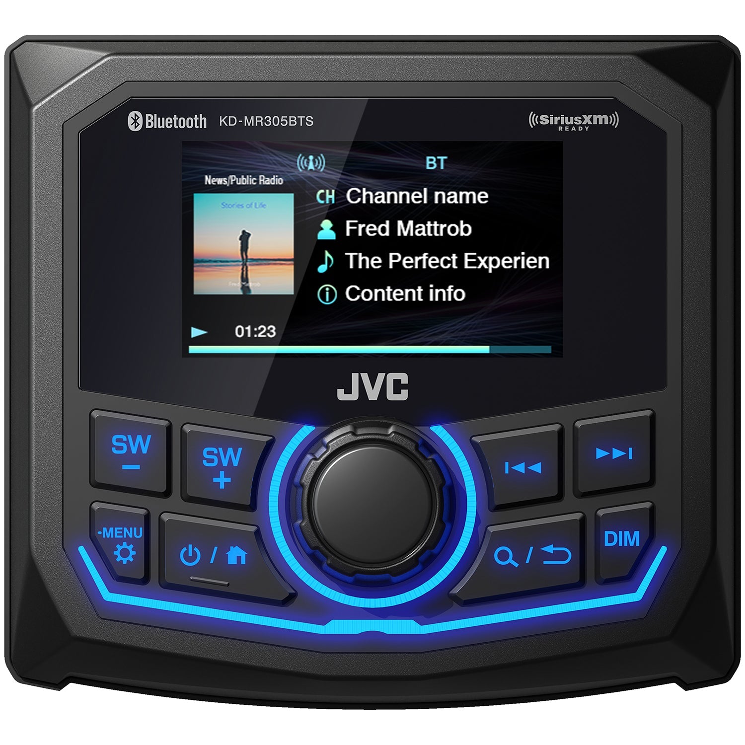 JVC - Récepteur Multimédia Numérique Marine/MotorSports avec Écran Couleur 2.7" et Bluetooth - Simple Boutique