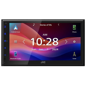 JVC - Récepteur Multimédia Numérique avec Écran Tactile de 6,8 po, Apple CarPlay et Android Auto, Bluetooth, Pour Voiture, Noir - Simple Boutique