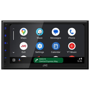 JVC - Récepteur Multimédia Numérique avec Écran Tactile de 6,8 po, Apple CarPlay et Android Auto, Bluetooth, Pour Voiture, Noir - Simple Boutique