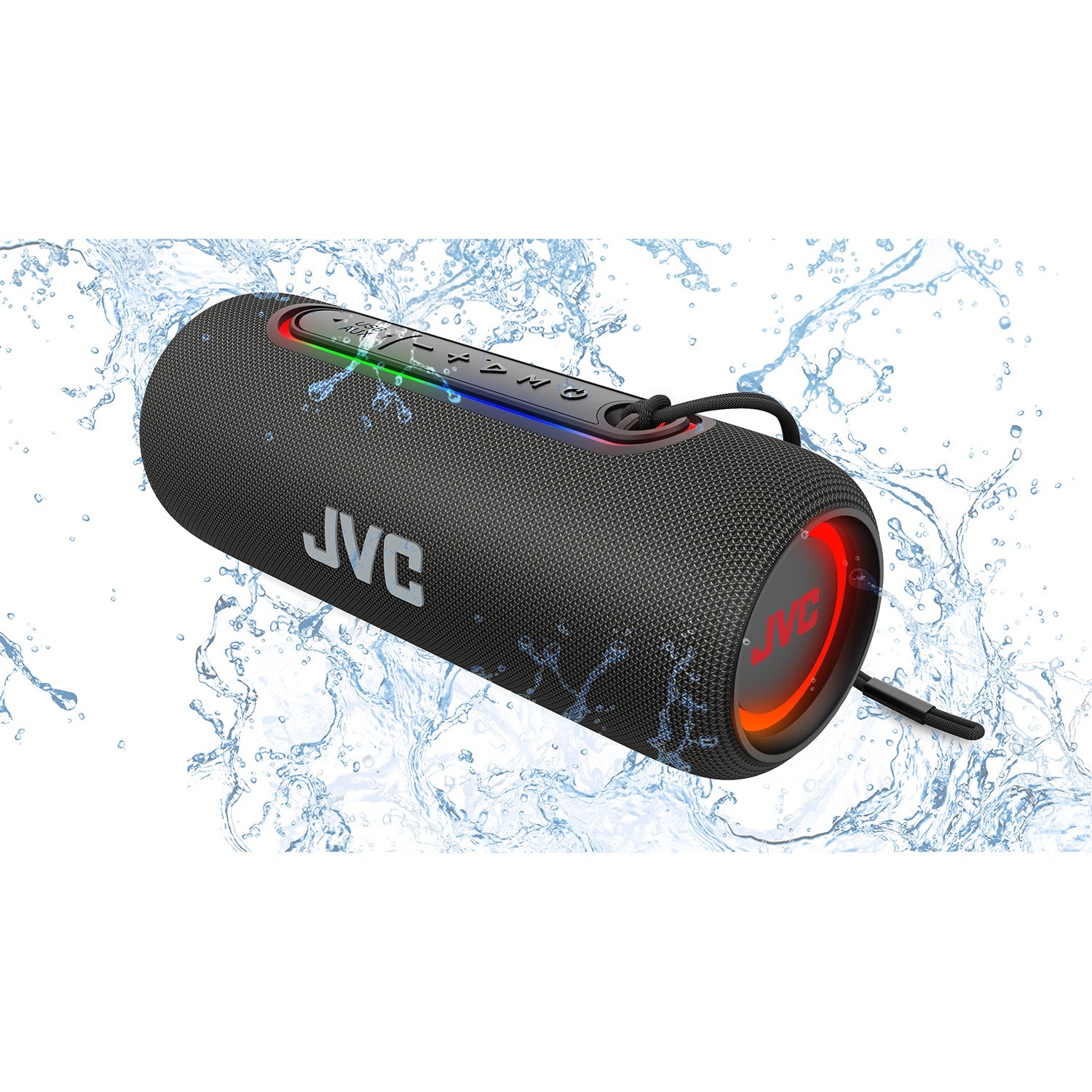 JVC SP-PA5BT - Haut-Parleur Portatif Sans-Fil, Imperméable, Lumière RVB, Noir - Simple Boutique