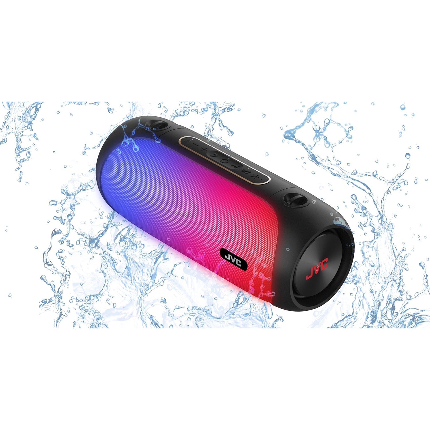 JVC SP-PA7BT - Haut-Parleur Portatif Sans-Fil, Pile Rechargeable Longue Duré, Lumière RVB, Noir - Simple Boutique