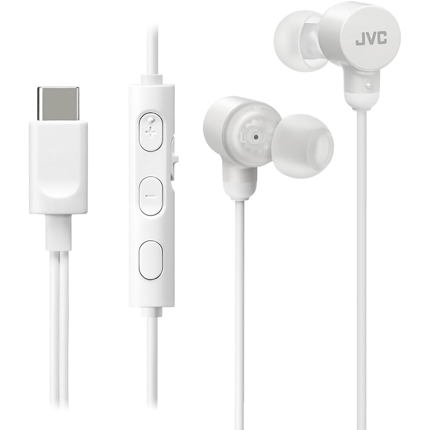 JVC - Wired In-Ear Headphones, USB-C, High Resolution, Built-in Microphone, Blanc - Simple Boutique