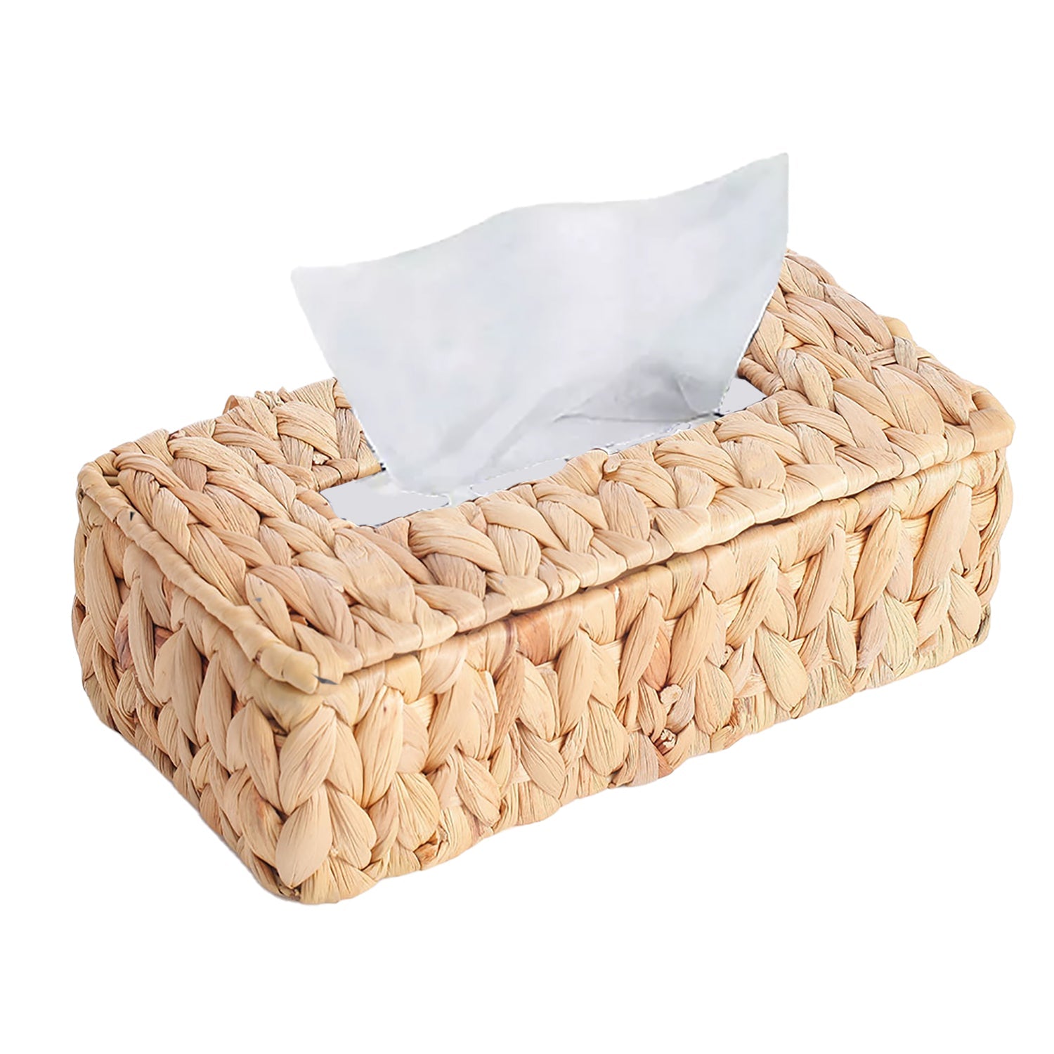 Jessar - Ensemble de 2 Couvre Boîte de Mouchoirs, Fait en Jacinthe d'eau - Simple Boutique