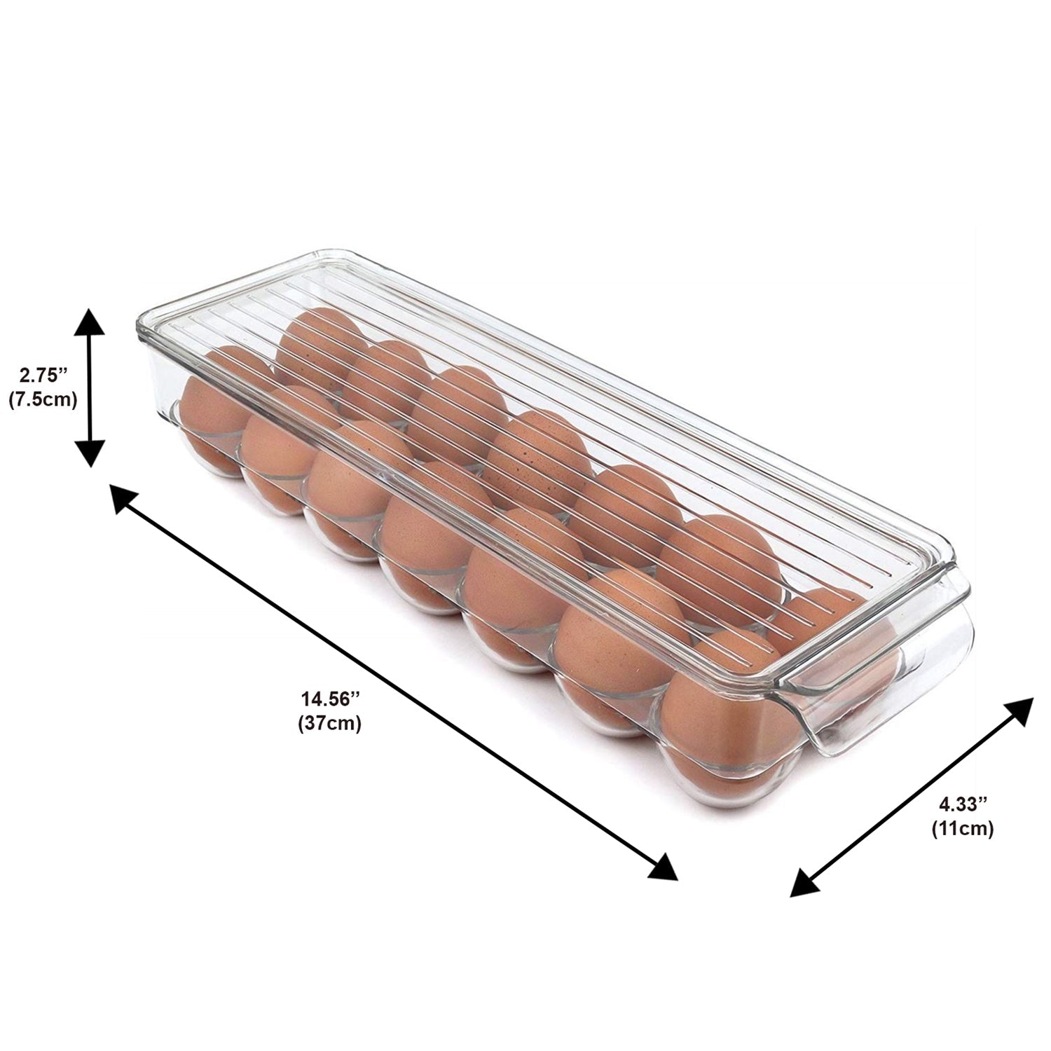 Jessar - Ensemble de 2 Organisateurs de Rangement pour Oeufs, Capacité de 12, 37 X 11 X 7.5cm - Simple Boutique