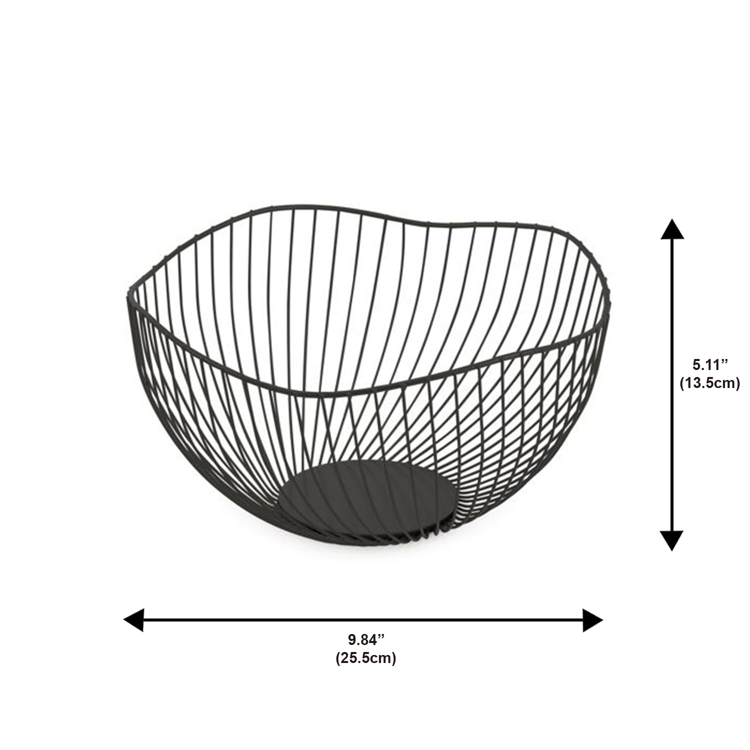 Jessar - Ensemble de 2 Panier à Fruits, 25.5 X 25.5 X 13.5cm, Noir - Simple Boutique