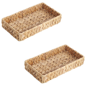 Jessar - Ensemble de 2 Paniers de Rangements à Profil Bas, Fait en Jacinthe d'eau - Simple Boutique
