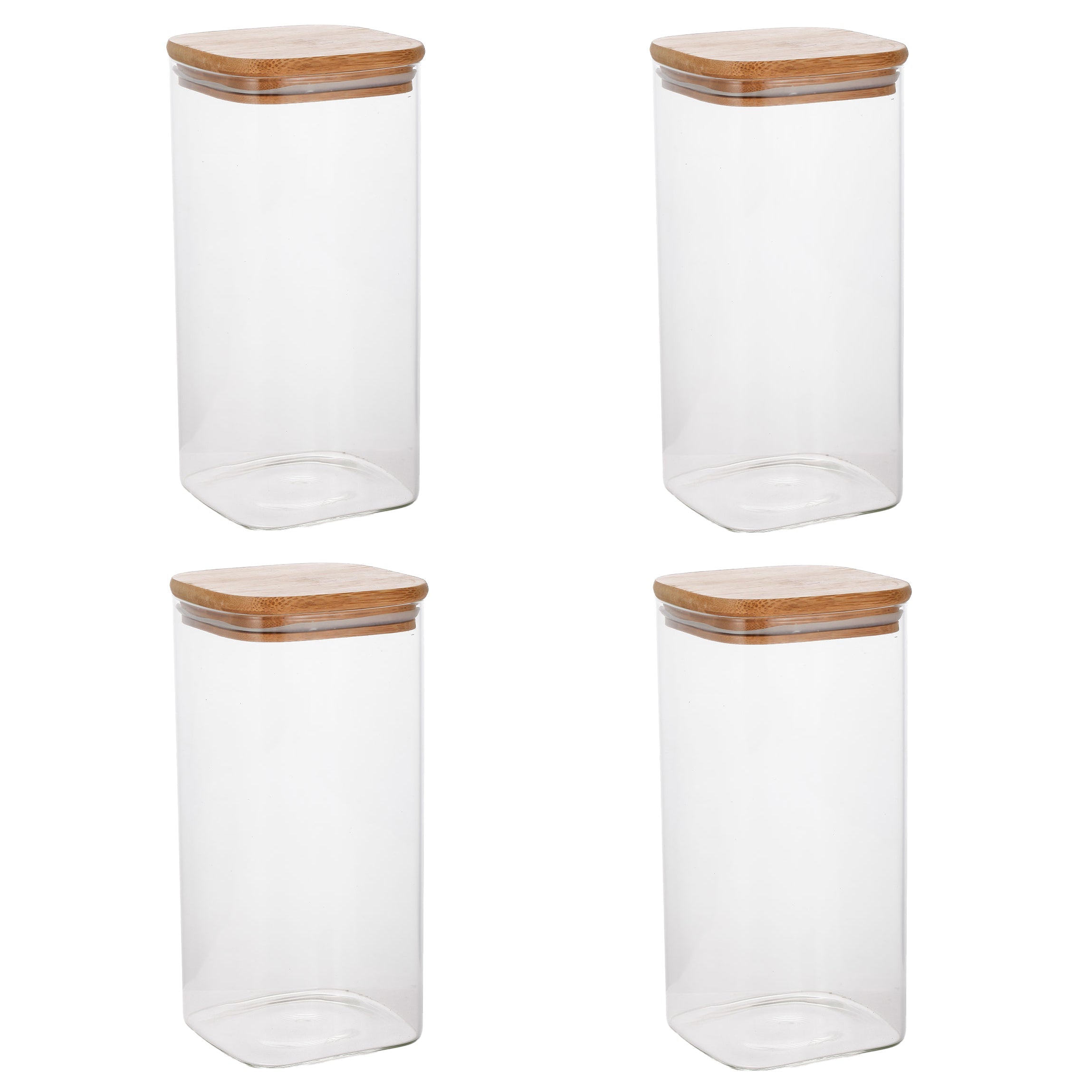 Jessar - Ensemble de 4 Contenants de Rangement en Verre Borosilicaté, Capacité de 1300 ml - Simple Boutique