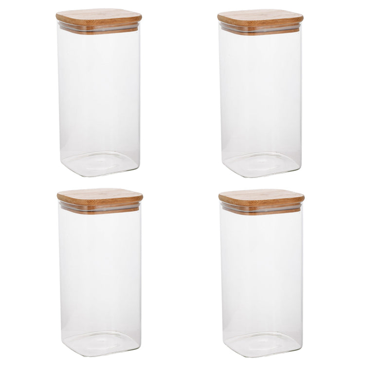 Jessar - Ensemble de 4 Contenants de Rangement en Verre Borosilicaté, Capacité de 1300 ml - Simple Boutique