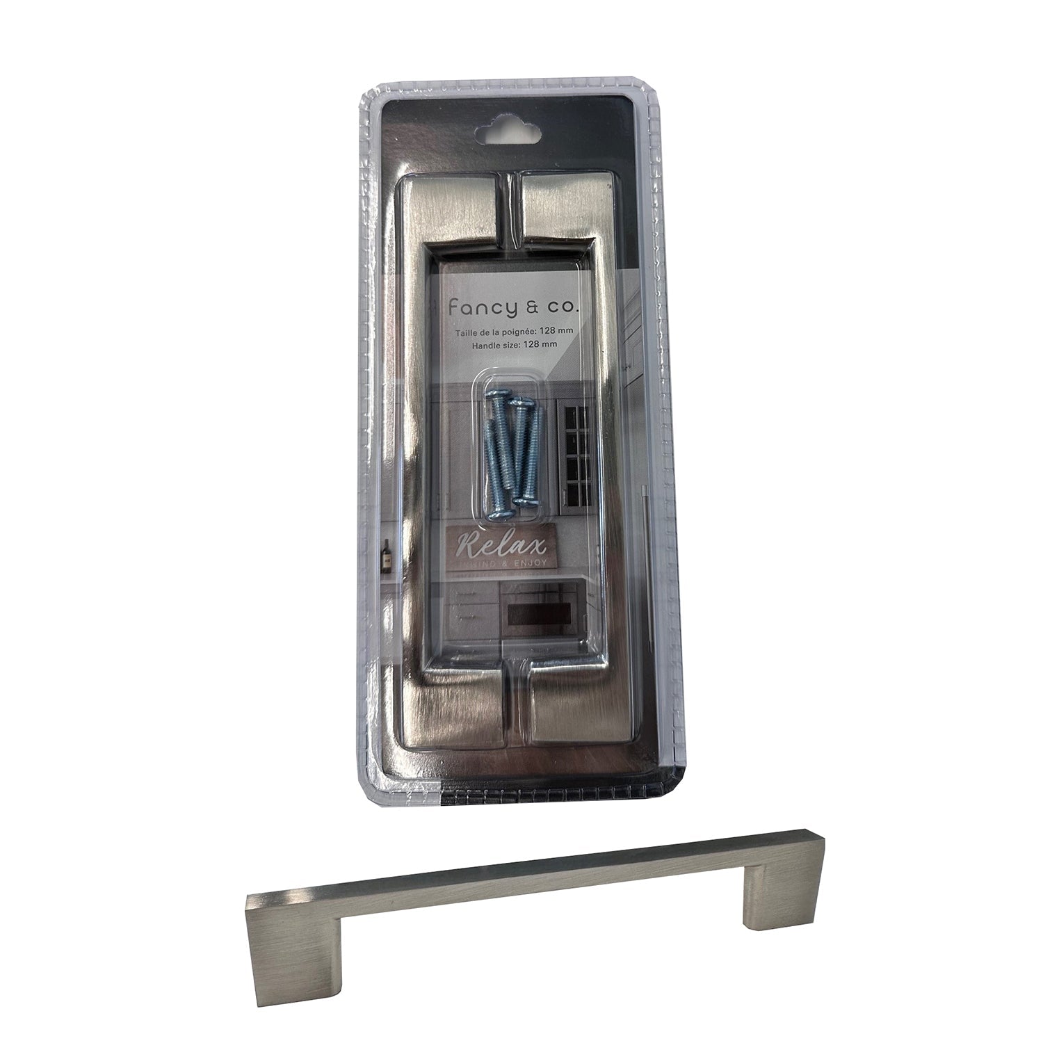 Jessar - Lot de 12 Poignées pour Armoire, 128mm de Hauteur, De la Collection Soho, Argent - Simple Boutique
