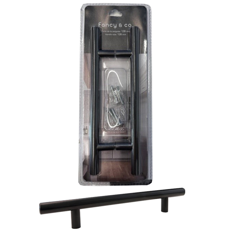 Jessar - Lot de 12 Poignées pour Armoire, 128mm de Hauteur, De la Collection Stanley, Noir - Simple Boutique