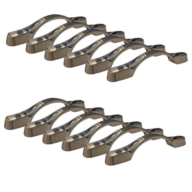 Jessar - Lot de 12 Poignées pour Armoire, 128mm de Hauteur, De la Collection Sunkey, Argent - Simple Boutique