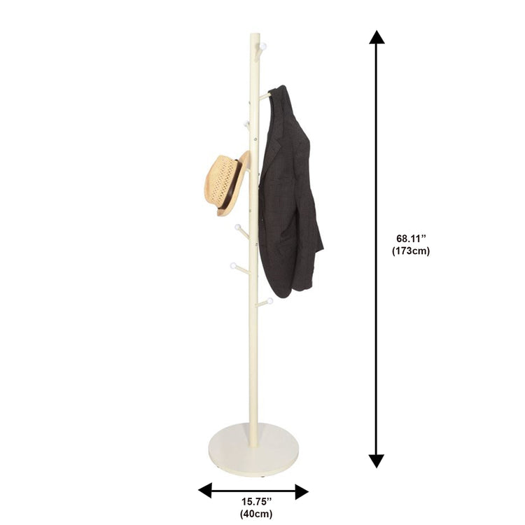 Jessar - Patère/Porte-Manteaux, 40cm x 40cm x 173cm, Blanc - Simple Boutique