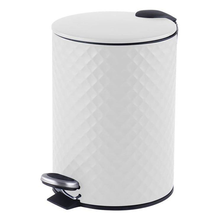 Jessar - Poubelle à Pédale, Capacité de 12 Litres, Fermeture Douce, Blanc - Simple Boutique