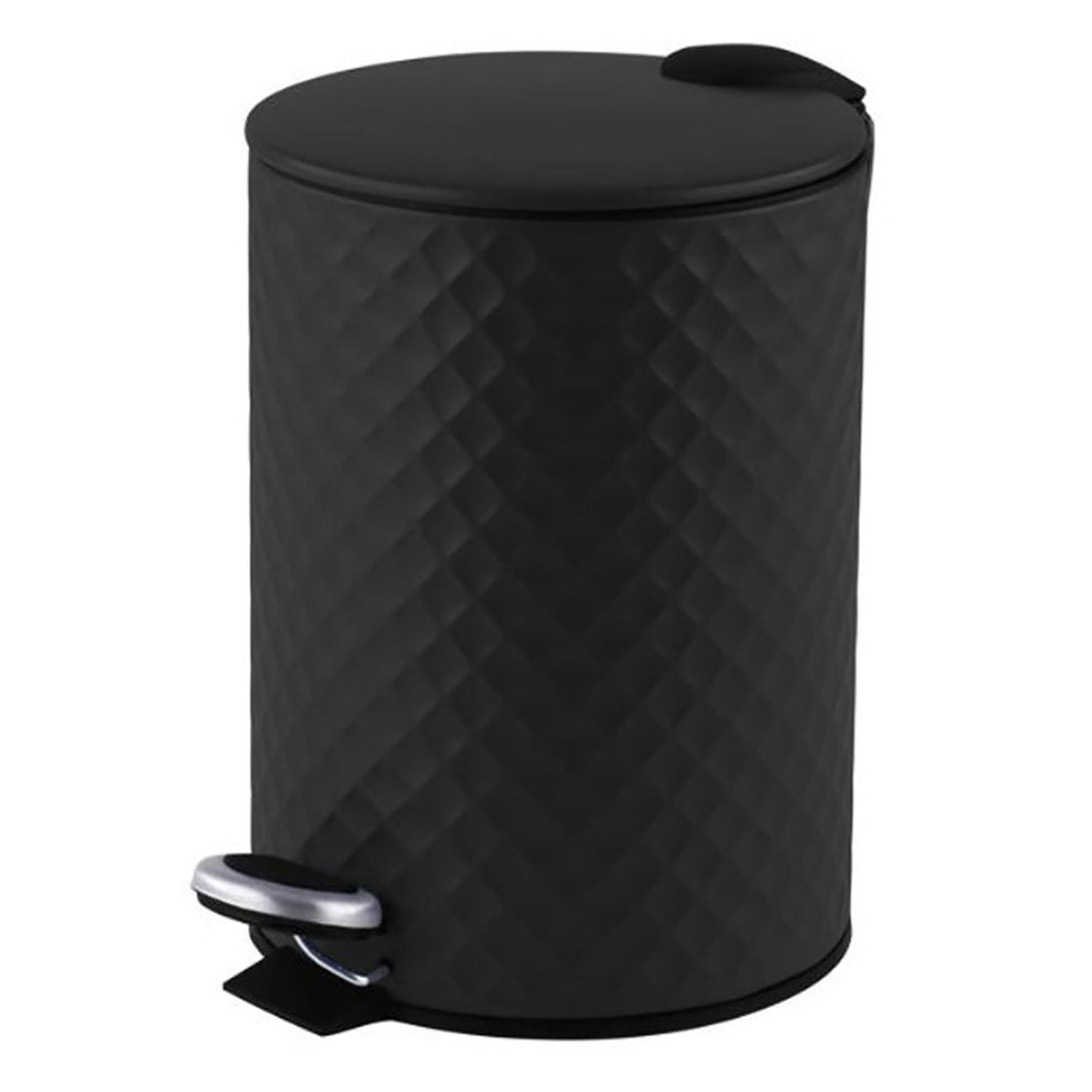 Jessar - Poubelle à Pédale, Capacité de 12 Litres, Fermeture Douce, Noir - Simple Boutique