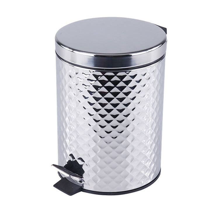 Jessar - Poubelle à Pédale, Capacité de 5 Litres, Fermeture Douce, Argent - Simple Boutique
