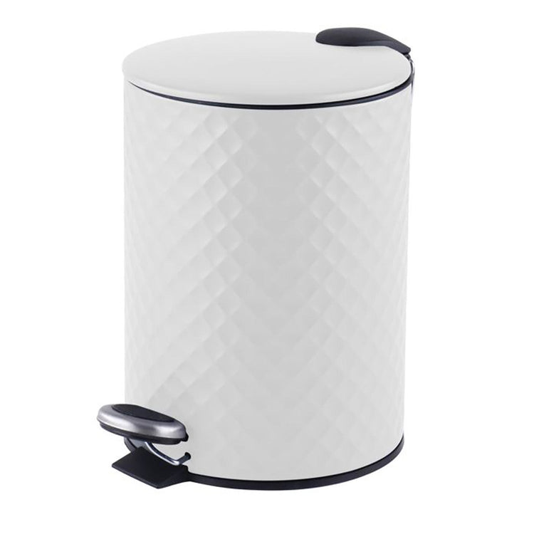 Jessar - Poubelle à Pédale, Capacité de 5 Litres, Fermeture Douce, Blanc - Simple Boutique